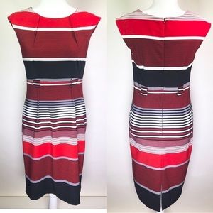 “I LE New York” Dress size 8 red,white, Gray &black with a belt